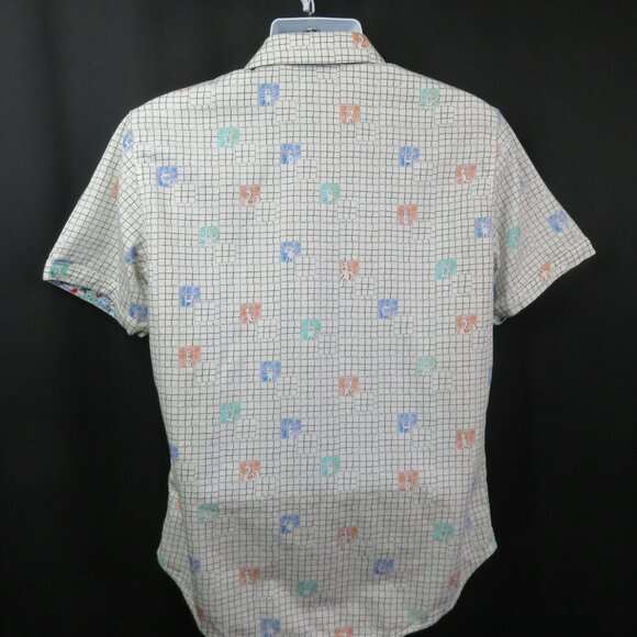 Robert Graham Shirt Alien Monsters Plaid Mens M Short Sleeve Cotton - Picture 8 of 12